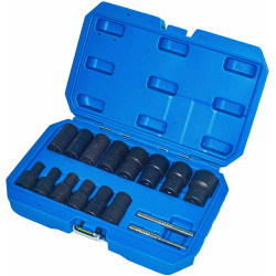 Комплект за развиване на повредени гайки и болтове 16ч.